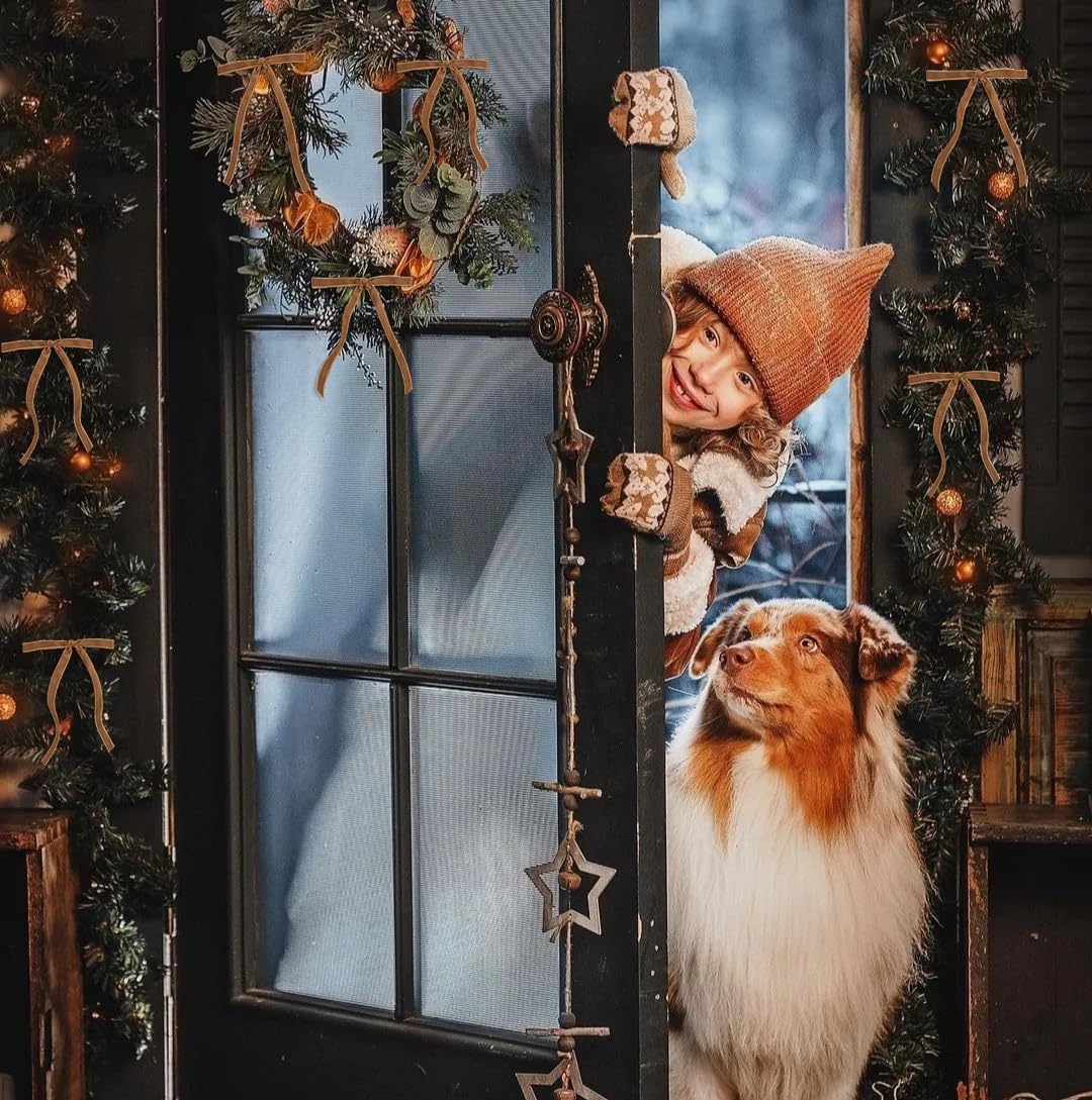 SIMISI RIBBON 24Pcs Camel Christmas Velvet Ribbon Bows Decorations Xmas Ornaments Vintage Decor for Tree, Wreath, Garland (3/8'' Width, 5 * 7 inch)